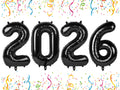 Mluchee 40 Inch Black 2026 Number Balloons – New Year, Graduation & 20-26 Birthday Decor