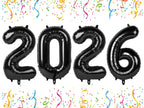 Mluchee 40 Inch Black 2026 Number Balloons – New Year, Graduation & 20-26 Birthday Decor