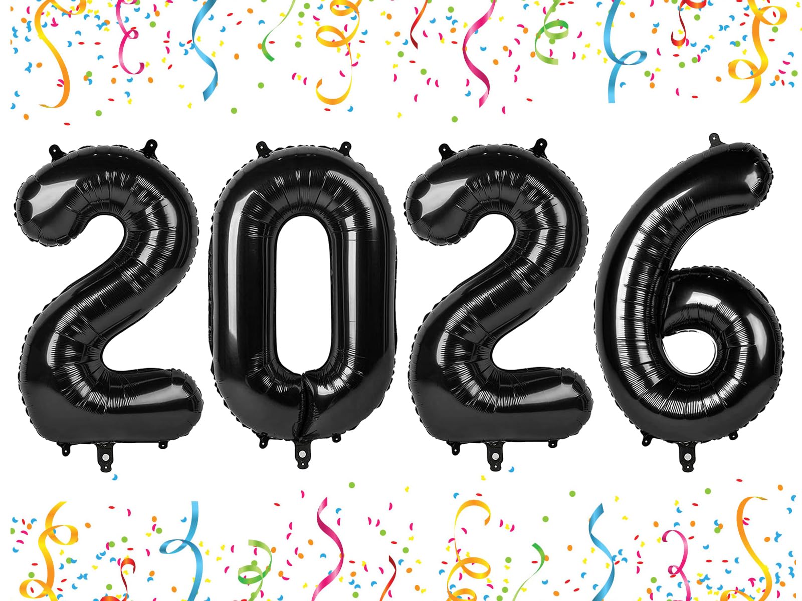 Mluchee 40 Inch Black 2026 Number Balloons – New Year, Graduation & 20-26 Birthday Decor