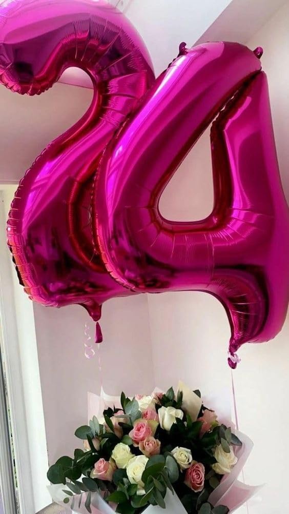 Mluchee 40-Inch Hot Pink Number Balloons – 2 Digit Birthday Party Decor