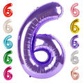 Mluchee Number 6 Balloon – 40-Inch Purple Birthday Balloons for Parties & Events
