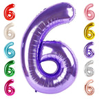 Mluchee Number 6 Balloon – 40-Inch Purple Birthday Balloons for Parties & Events