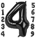 Mluchee 40-Inch Number Balloon Set – 4 Black Balloons for Birthdays, Weddings, Graduations