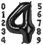 Mluchee 40-Inch Number Balloon Set – 4 Black Balloons for Birthdays, Weddings, Graduations