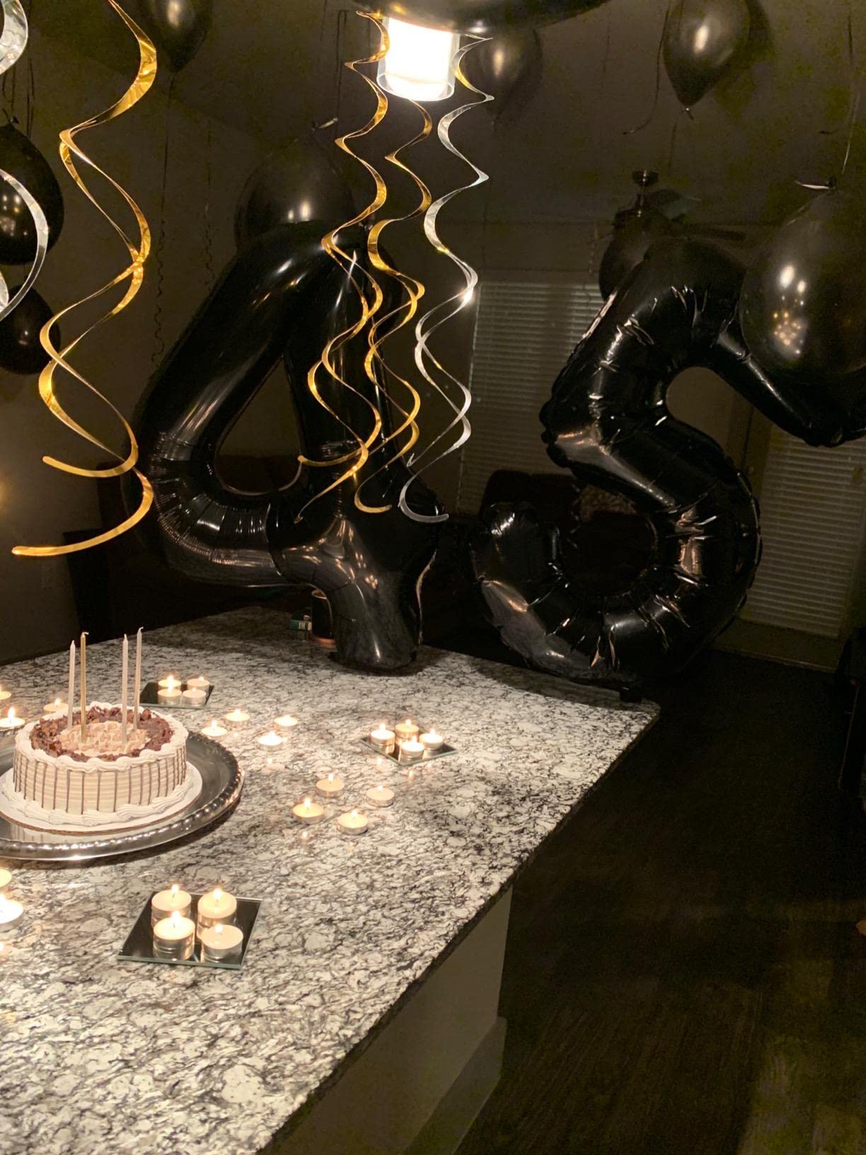 Mluchee 40-Inch Number Balloon Set – 4 Black Balloons for Birthdays, Weddings, Graduations