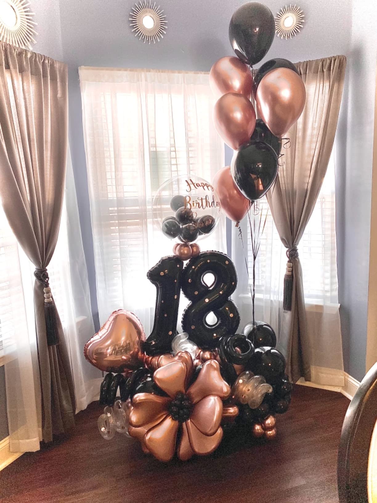 Mluchee 40-Inch Number Balloon Set – 4 Black Balloons for Birthdays, Weddings, Graduations