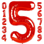 Mluchee 40-Inch Number Balloons – Big Red Numerals for 5th Birthday & Event Decor