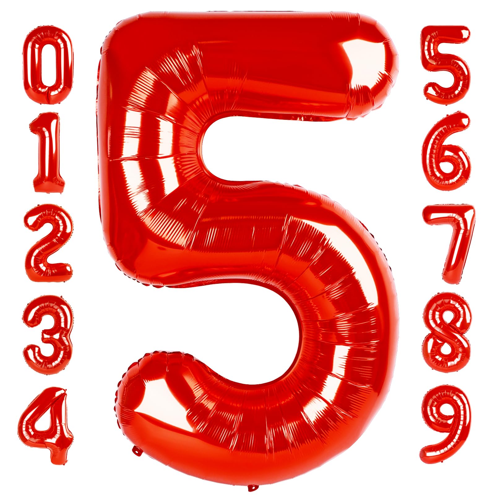 Mluchee 40-Inch Number Balloons – Big Red Numerals for 5th Birthday & Event Decor