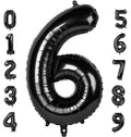 Mluchee 40-Inch Number Balloons – 6th Birthday Black Party Decor