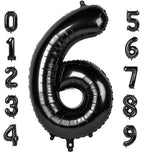 Mluchee 40-Inch Number Balloons – 6th Birthday Black Party Decor
