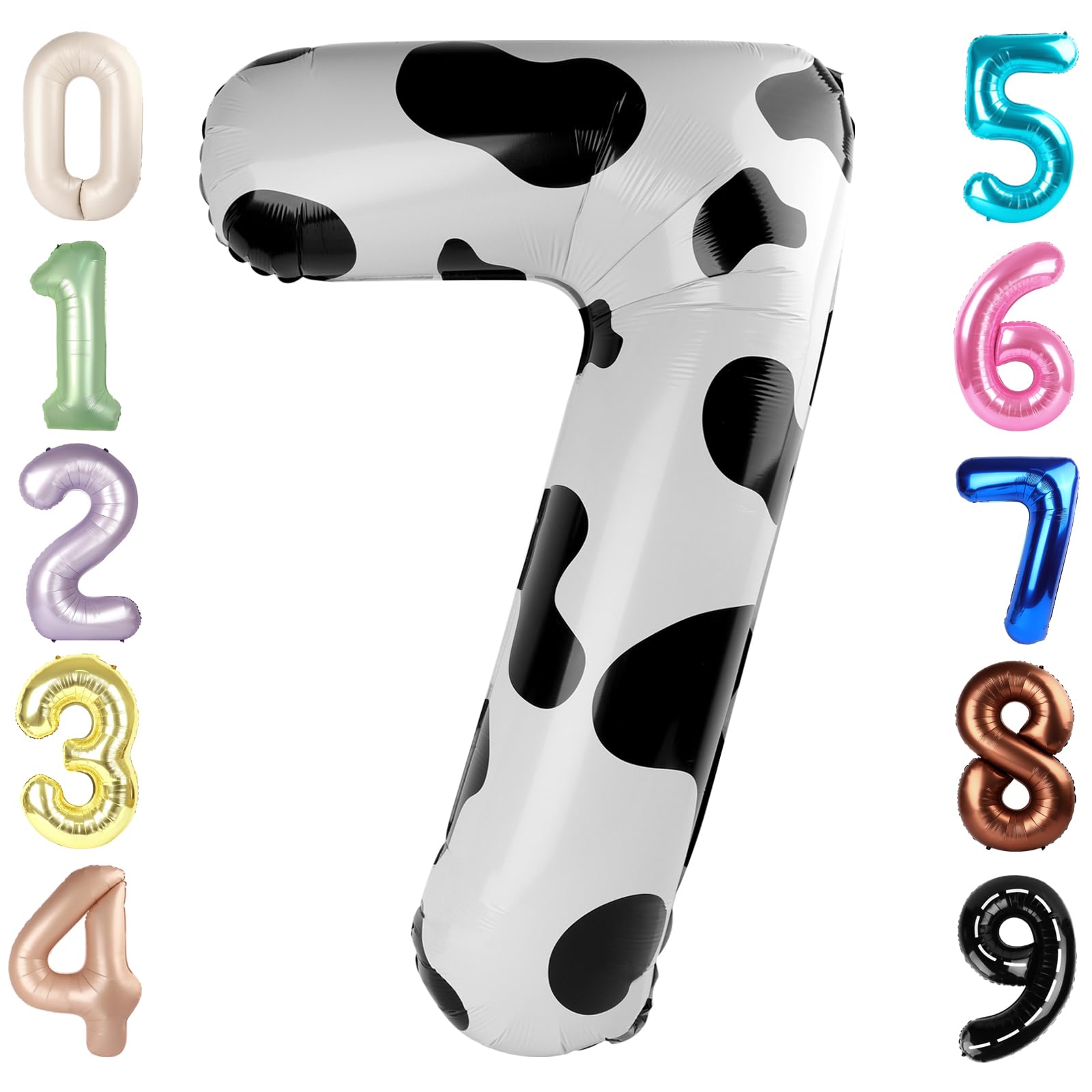 Mluchee 40-Inch Number Balloons Set — White & Black 7, 17, 27, 70 Birthday & Event Decor