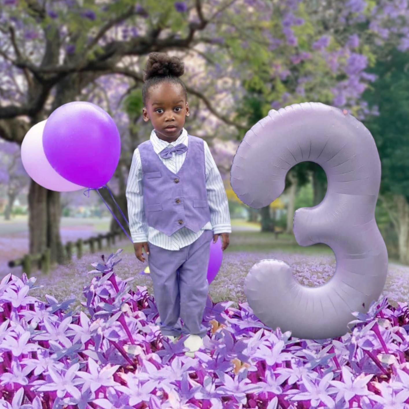 Mluchee 40-Inch Cream & Purple Number Balloons – Large Birthday & Event Decor