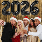 Mluchee 2026 Number Balloons – 40 Inch Black Foil Balloons for New Year, Graduation, and Party Decor