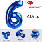 Mluchee 40-Inch Navy Blue Number Balloons – Birthday Decorations for 6th & 7th Celebrations