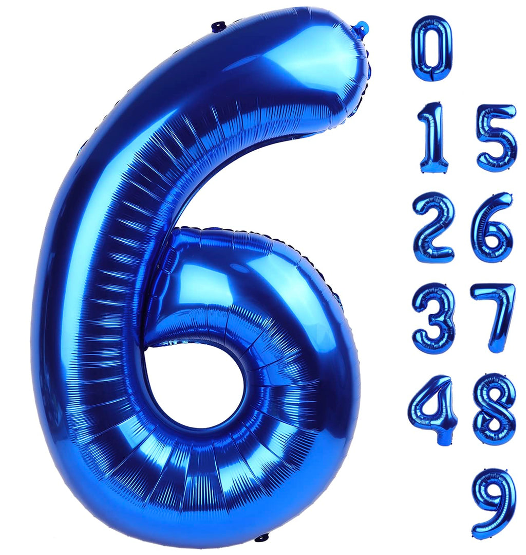 Mluchee 40-Inch Navy Blue Number Balloons – Birthday Decorations for 6th & 7th Celebrations