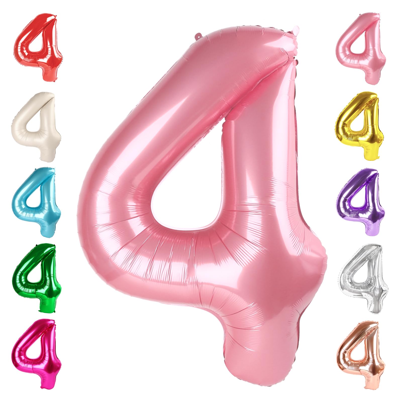 Mluchee 40-Inch Number Balloons: Pearl Pink for Birthdays & Celebrations