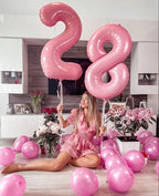 Mluchee 40-Inch Pearl Pink Number Balloons – 2-Digit Birthday & Event Decor