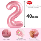 Mluchee 40-Inch Pearl Pink Number Balloons – 2-Digit Birthday & Event Decor