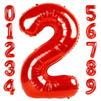 Mluchee 40-Inch Red Number Balloons — Giant Birthday Decor (Pair) for 2nd, 21st & Milestones