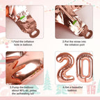 Mluchee Number 2026 Balloons - 40-Inch Rose Gold Decor for New Year, Graduation & Birthdays