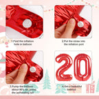 Mluchee 40 Inch 2026 Number Balloons - Red New Year & Graduation Decorations