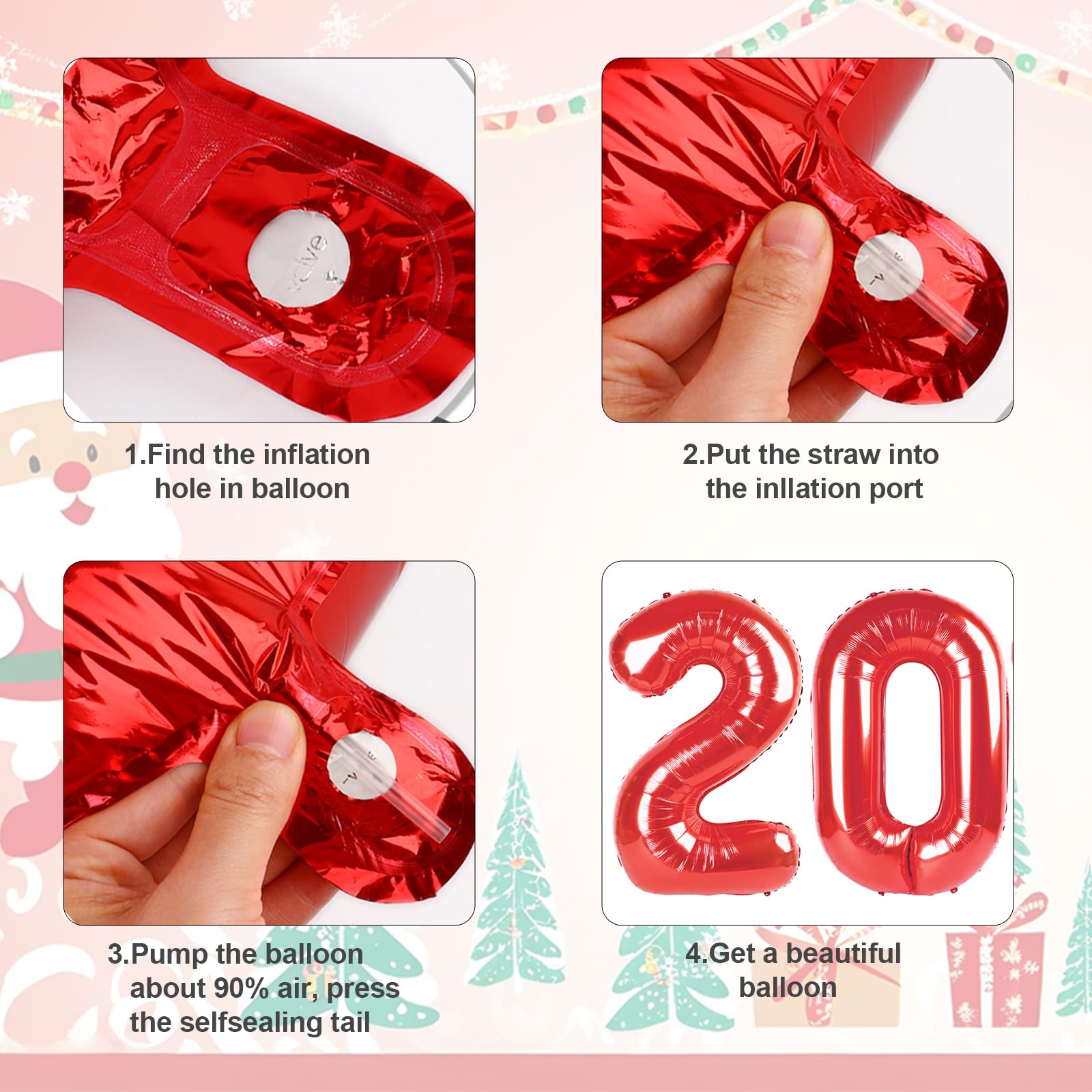 Mluchee 40 Inch 2026 Number Balloons - Red New Year & Graduation Decorations