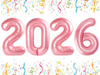 Mluchee 40 Inch Number Balloons 2026 - Pearl Pink New Year's Decor for Graduation & Birthday Celebrations