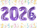 Mluchee 40-Inch Purple Number Balloons (2026) | New Year, Graduation & Birthday Decor