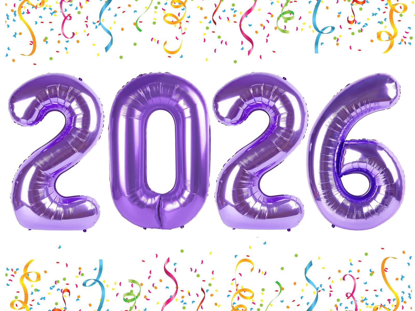 Mluchee 40-Inch Purple Number Balloons (2026) | New Year, Graduation & Birthday Decor