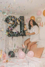 Mluchee 40-Inch Black Number Balloons — Dual-Digit Birthday Decor for Parties, Weddings & Graduations