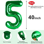 MLuchee 40-Inch Number Balloons — Dark Green, 5th Birthday & Wedding Party Decor