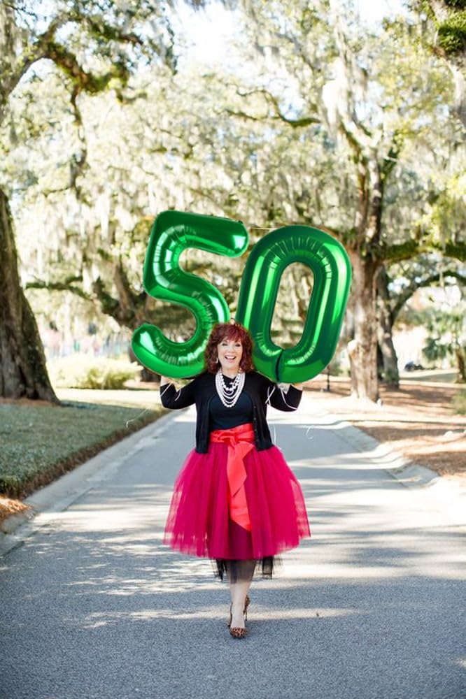 MLuchee 40-Inch Number Balloons — Dark Green, 5th Birthday & Wedding Party Decor