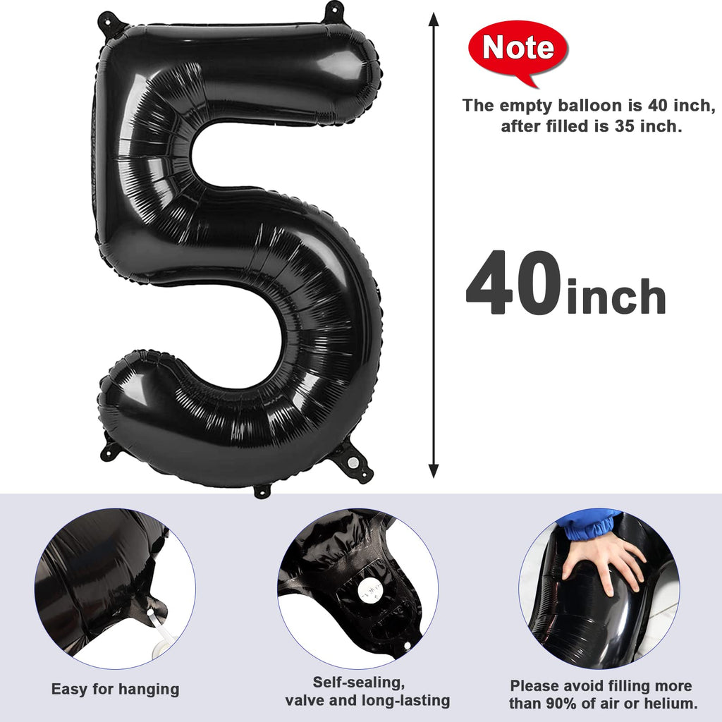 Mluchee Balloon Numbers 40 Inch – Five Big Balloons for 5th Birthday, Wedding & Party Decor