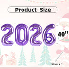 Mluchee 40-Inch Purple Number Balloons (2026) | New Year, Graduation & Birthday Decor