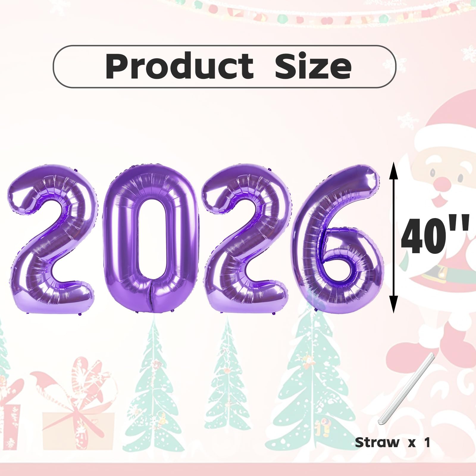 Mluchee 40-Inch Purple Number Balloons (2026) | New Year, Graduation & Birthday Decor