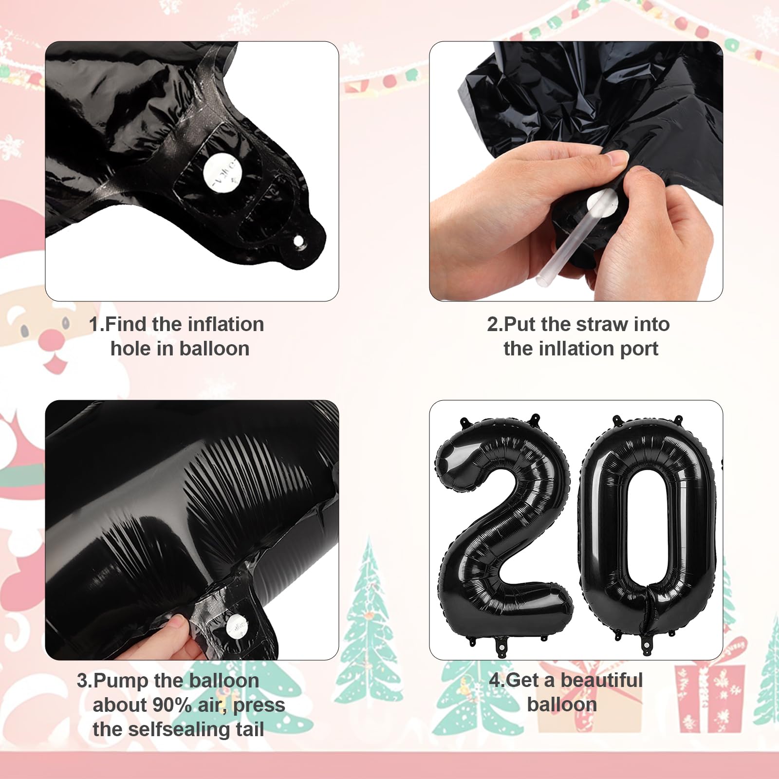 Mluchee 40 Inch Black 2026 Number Balloons – New Year, Graduation & 20-26 Birthday Decor
