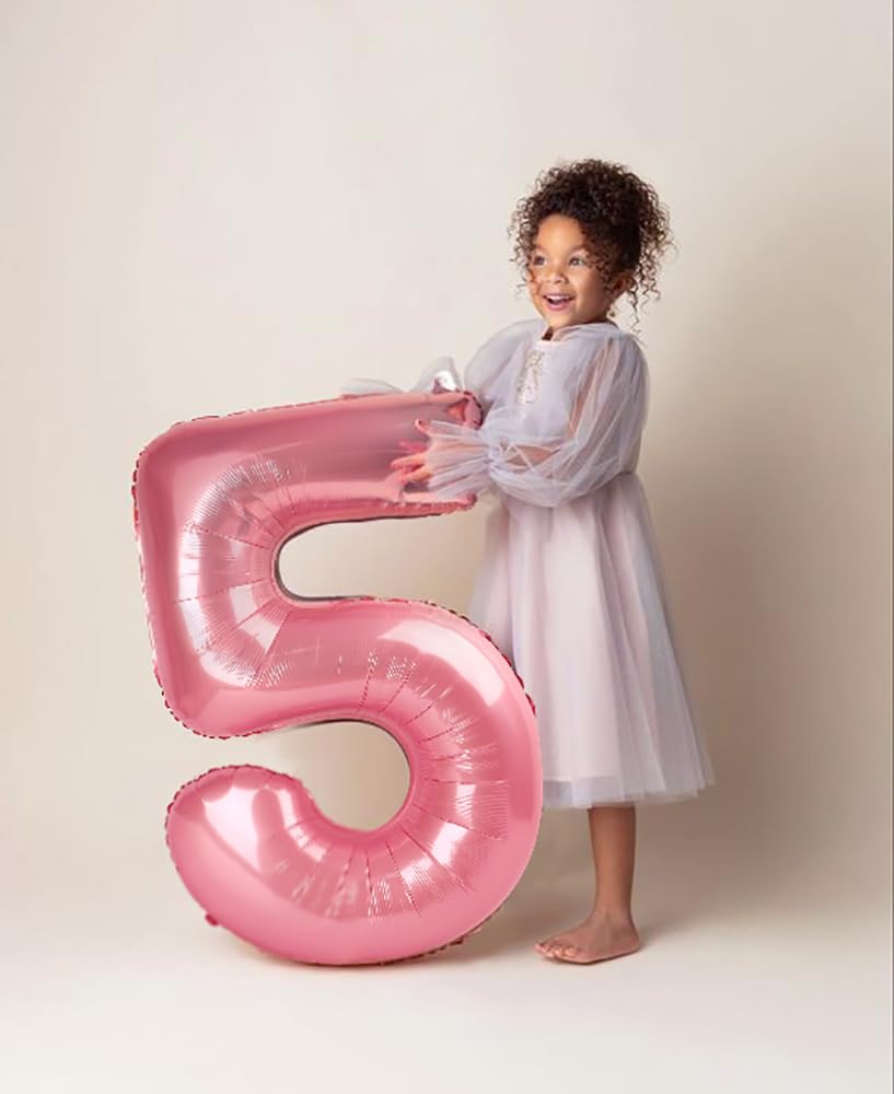 Mluchee 40-Inch Number Balloons: Pearl Pink for Birthdays & Celebrations