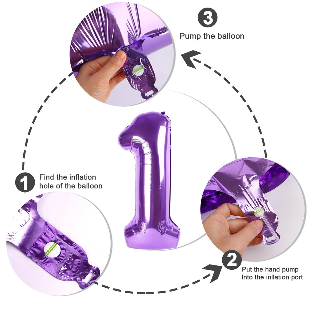 Mluchee Number 6 Balloon – 40-Inch Purple Birthday Balloons for Parties & Events