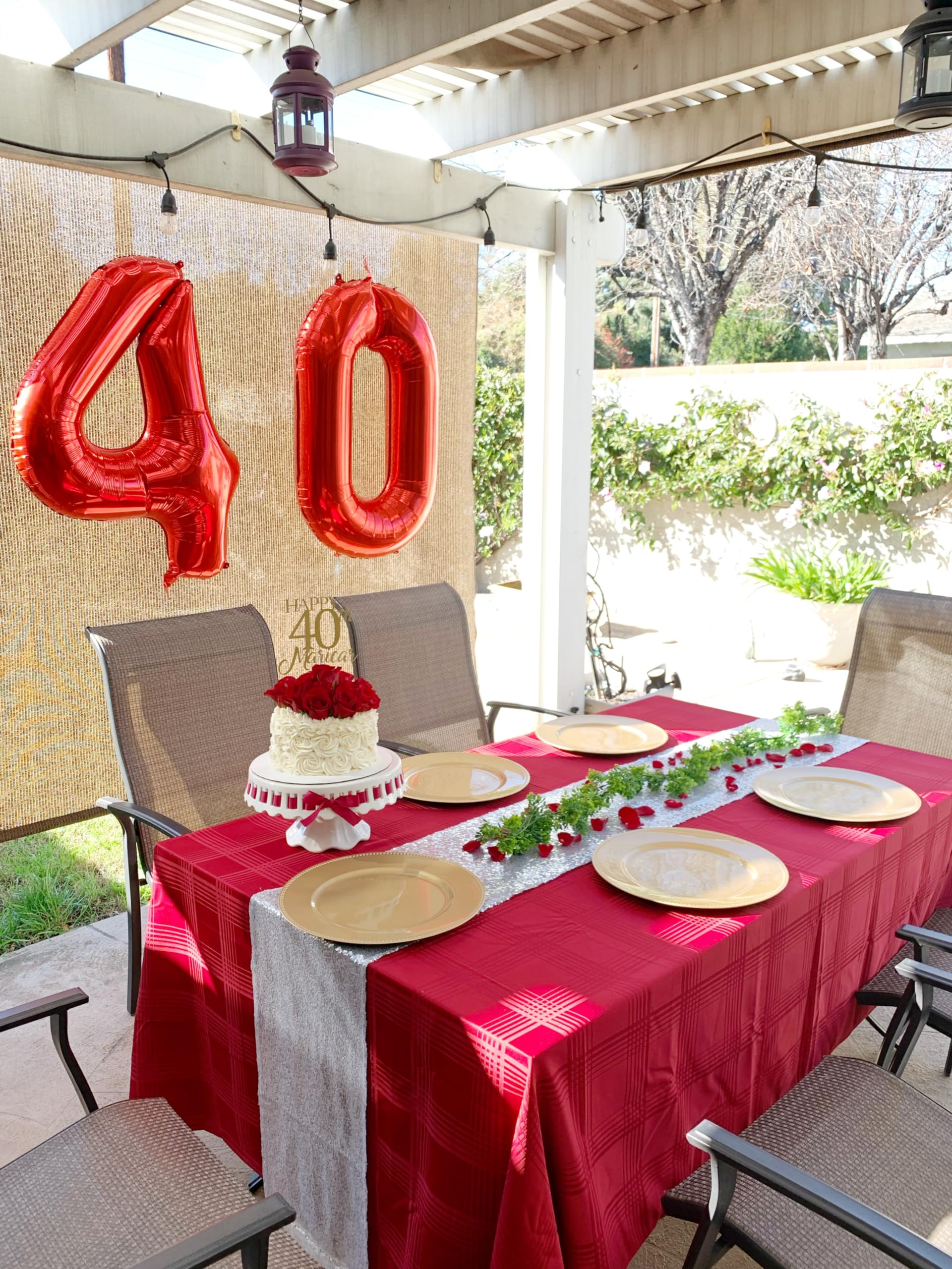 Mluchee 40 Inch Number Balloons – 4 Red Numeral Balloons for 4th Birthday & Celebrations