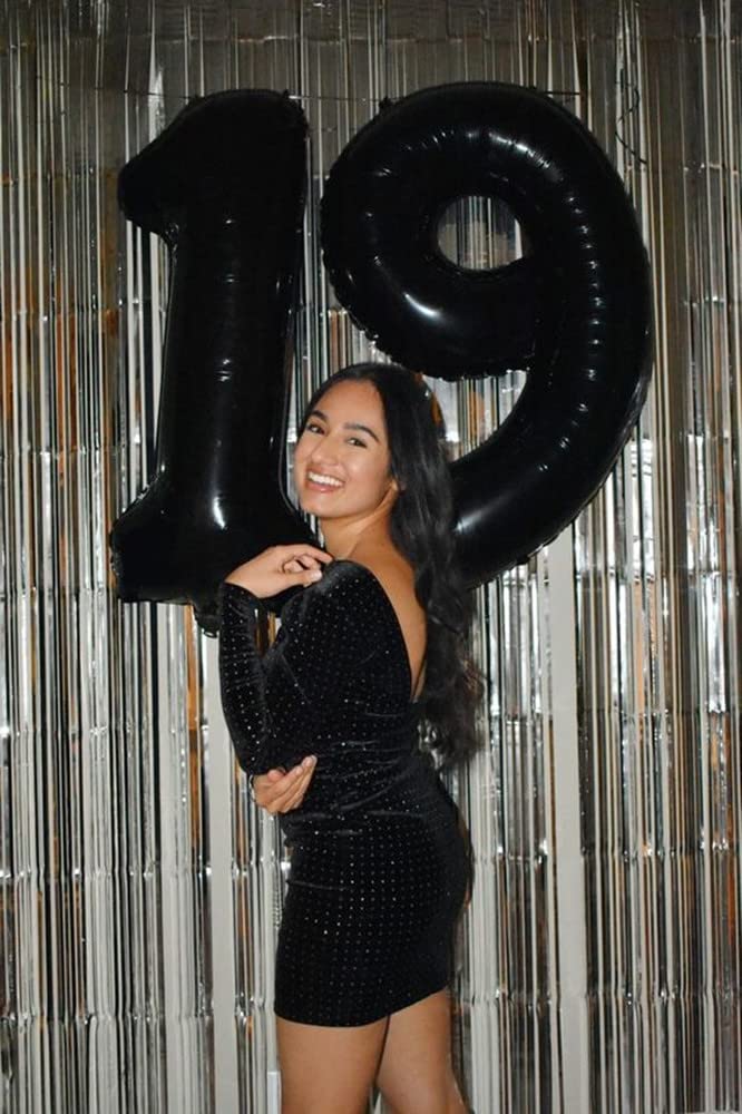 Mluchee 40-Inch Black Number Balloons — Dual-Digit Birthday Decor for Parties, Weddings & Graduations