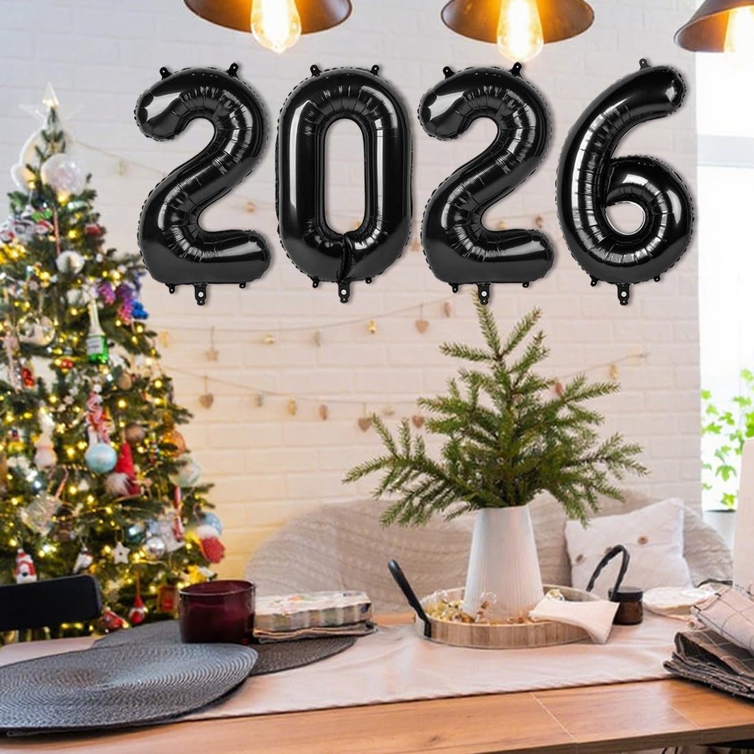 Mluchee 40 Inch Black 2026 Number Balloons – New Year, Graduation & 20-26 Birthday Decor