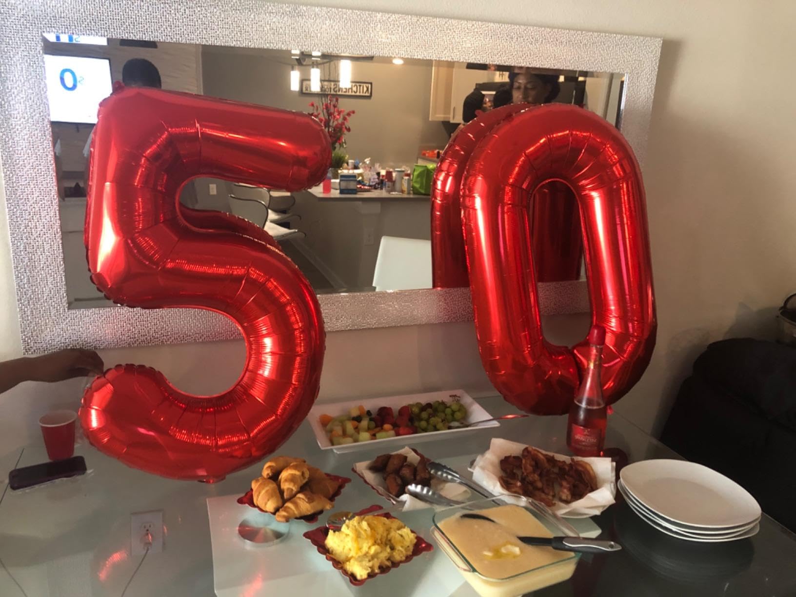 Mluchee 40-Inch Red Number Balloons — Giant Birthday Decor (Pair) for 2nd, 21st & Milestones