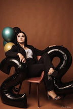Mluchee 40-Inch Black Number Balloons — Dual-Digit Birthday Decor for Parties, Weddings & Graduations