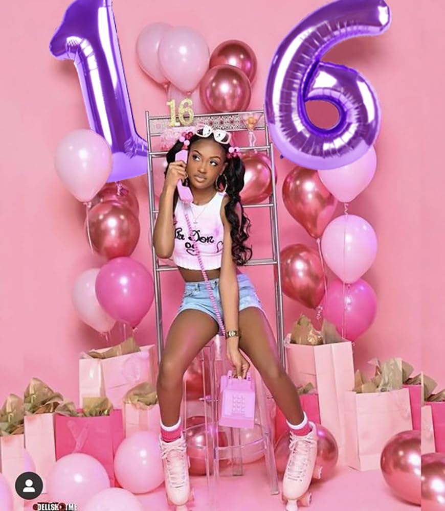Mluchee Number 6 Balloon – 40-Inch Purple Birthday Balloons for Parties & Events