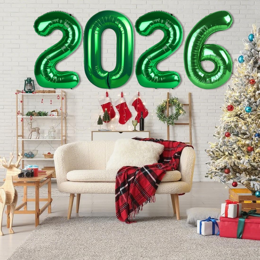 Mluchee Dark Green 2026 Number Balloons – 40-Inch New Year & Graduation Party Decor