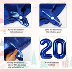 Mluchee Number 2026 Balloons - 40-Inch Navy Blue for New Year, Graduation & 2026 Birthdays