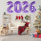 Purple 2026 Number Balloons - 40 Inch New Year's Eve & Party Decor | Mluchee
