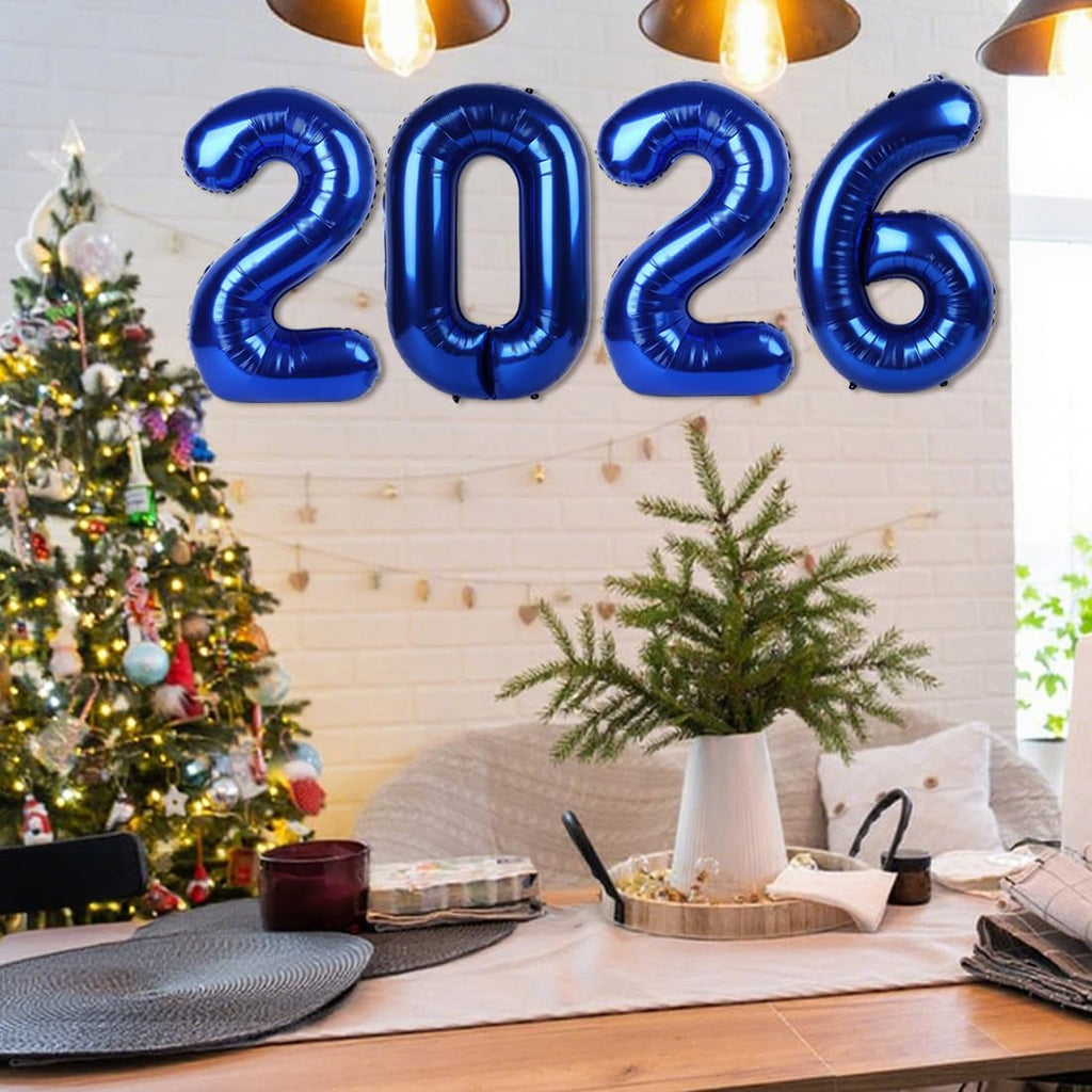 Mluchee Number 2026 Balloons - 40-Inch Navy Blue for New Year, Graduation & 2026 Birthdays