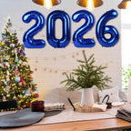 Mluchee Number 2026 Balloons - 40-Inch Navy Blue for New Year, Graduation & 2026 Birthdays