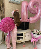 Mluchee 40-Inch Number Balloons: Pearl Pink for Birthdays & Celebrations